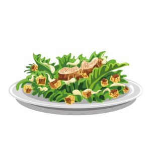 Jeudi 12 mars- Salade césar au poulet ou tofu (VG) servie avec pain à l'ail gratiné